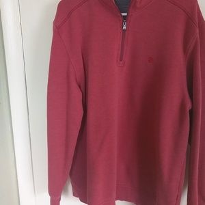 Red relaxed classic izod top.